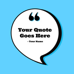 Speech Bubble Blue Template Banner Famous Sayings Design Vector