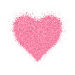love shape pink grain ilustration. Hand drawn without background. element valentine