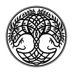 Tree of Life Pendant, Yggdrasil vector