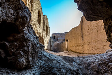Street in Kharanaq historic town in Yazd Province, Iran