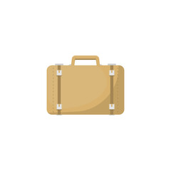 Brown suitcase on isolated background, Vector illustration.