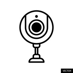 Webcam, Web camera vector icon in line style design for website, app, UI, isolated on white background. Editable stroke. Vector illustration.