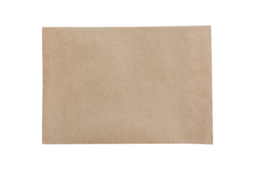 Brown envelope isolated on transparent background PNG file.