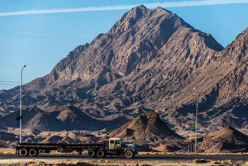 Old truck on the road in Yazd Province, Iran