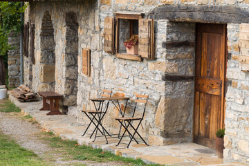 Old italian stone village house