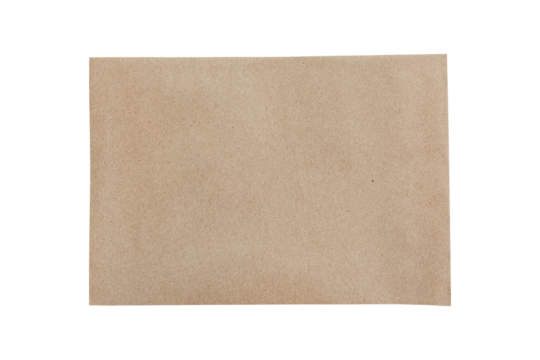 Brown envelope isolated on transparent background PNG file.