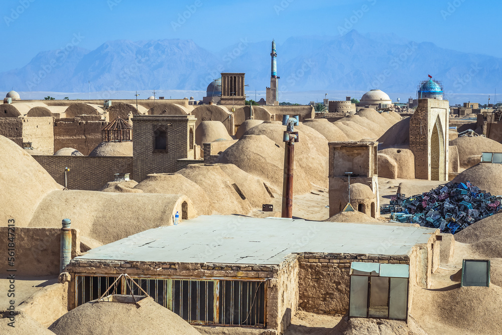 Sticker Small domes on a roof of Khan bazaar in Yazd city, Iran