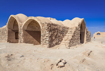 Remains of ritual building in area of Tower of Silence, Zoroastrian ruins in Yazd, Iran
