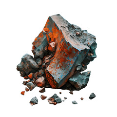 Crystal, stone, ore, mineral cluster PNG on transparent background. 