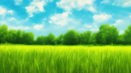 Fototapeta na wymiar Flowers fields and blue sky background.