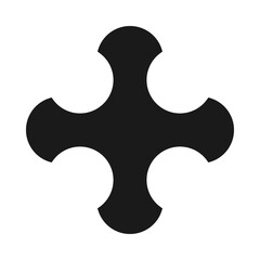 Four Circles Arc Cross Silhouette Icon