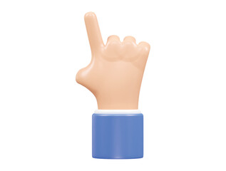 Hand 3d vector icon illustration rendering transparent element