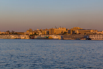 Cruise ships at the river Nile in Luxor, Egypt