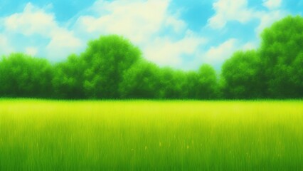 Fototapeta na wymiar Green Grass Field Spring Texture Background.
