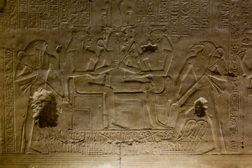 Wall decorations of the Temple of Seti I (Great Temple of Abydos), Egypt