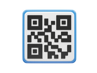 Qr code vector icon illustration 3d rendering transparent element
