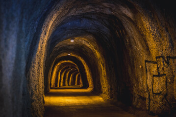 Naklejka premium Tunnel in Rafailovici town near Budva city, Adriatic coast, Montenegro