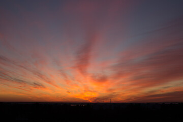 Bright and colorful dawn. beautiful early morning