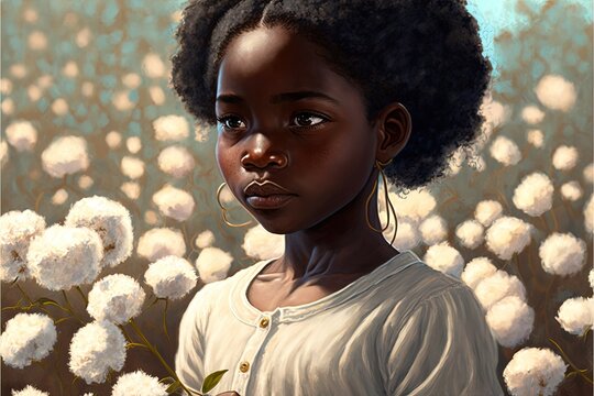 black girl cotton collector generative ai portrait