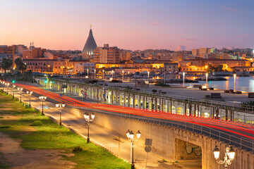 Syracuse, Sicily, Italy Skyline at Dusk