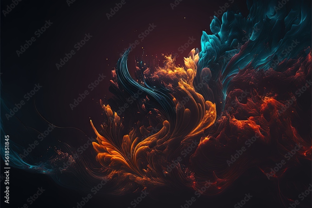 Aufkleber a colorful abstract background with a black background and a red background with a blue and yellow s