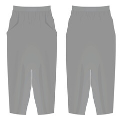 Grey harem pants. vector illustration