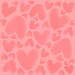 Cute sweet pink hearts as gentle lovely elegant pretty  romantic seamless pattern background backdrop wallpaper, illustration of love for Valentine's Day