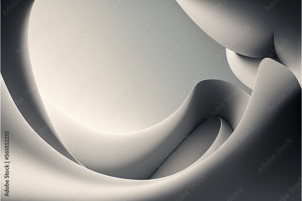 Poster a white abstract background with a circular design in the center of the image, with a black frame ar