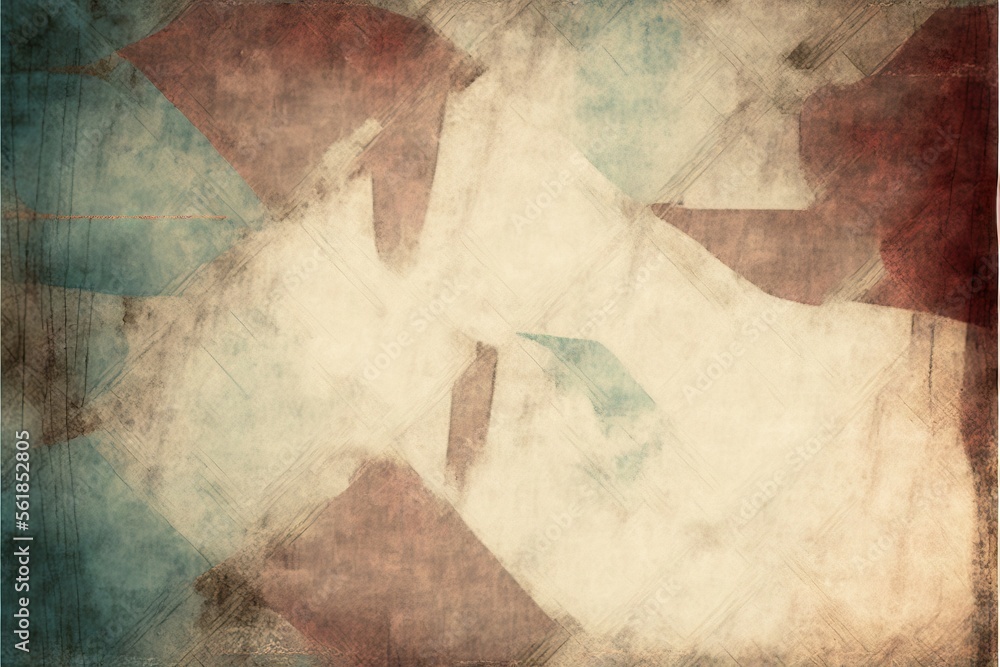 Poster a picture of a painting with a grungy effect of a person walking on a sidewalk with a red umbrella i