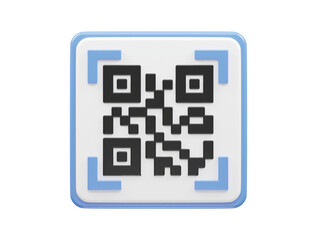 Qr code vector icon illustration 3d rendering transparent element