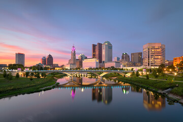 Fototapeta na wymiar Columbus, Ohio, USA Skyline on the River