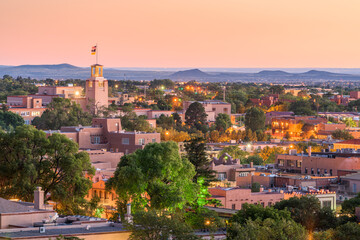 Fototapeta premium Santa Fe, New Mexico, USA Downtown Skyline