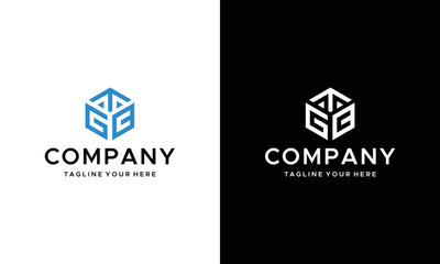 TGC letters abstract modern and simple symbols are shaped, on a black and white background.