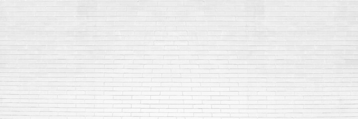 Vintage white wash brick wall texture for design. Panoramic background for your text or image. Panorama of White cement block fence texture and seamless background