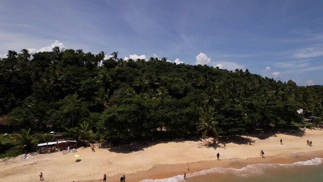 Linda vista a&eacute;rea da Praia do Espelho, em Trancoso, no Sul da Bahia. Uma das mais belas praias do Brasil.
