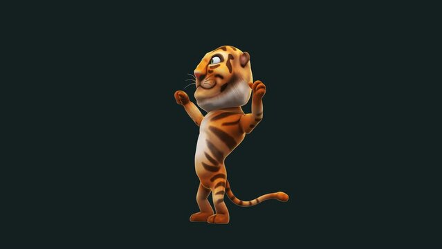 Fun 3D cartoon tiger (with alpha channel included)