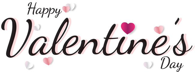 Happy Valentines Day background typography poster with handwritten calligraphy text, isolatVector illustration. Wallpaper, flyers, invitation, posters, brochure, banners.