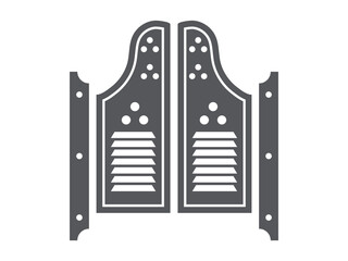 Retro door icon on white background