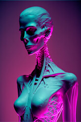 Bone mannequin, painting