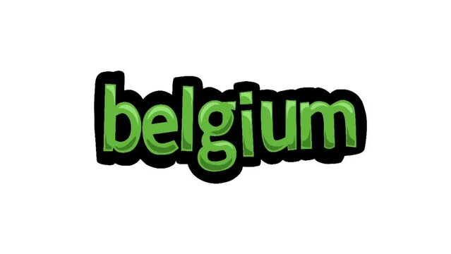 White screen animation video written BELGIUM