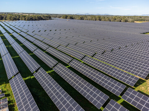 Sa Caseta Parc Fotovoltaic, solar energy plates, Llucmajor, Mallorca, Balearic Islands, Spain