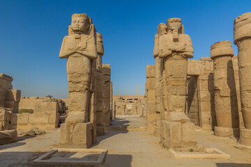 Pharaoh statues in the Karnak Temple Complex, Egypt