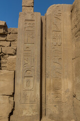 Hieroglyphs in the Karnak Temple Complex, Egypt