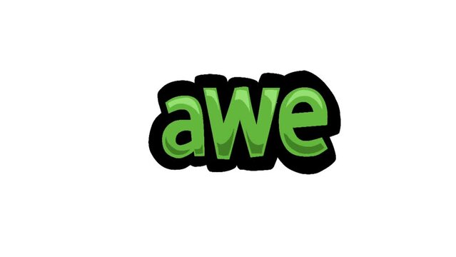 White screen animation video written AWE