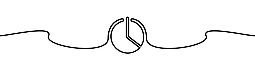 Obraz premium Clock shape drawing by continuos line, thin line design