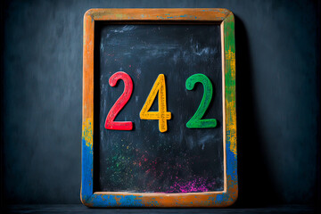 Chalk board with colorful for Math kid education concept Generative AI