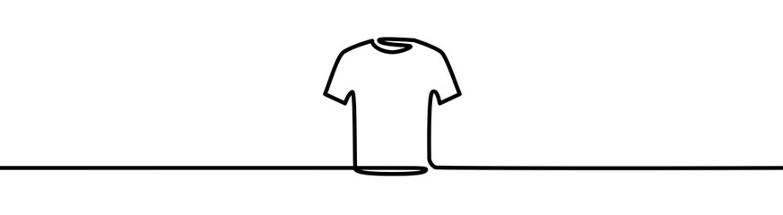 T-Shirt shape drawing by continuos line, thin line design