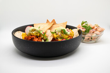 Healthy vegan jackfruit tacos and plant-based ceviche
