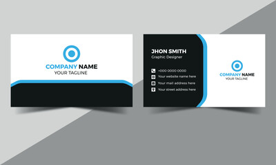 Creative and modern business card template Blue modern creative business card and name card horizontal simple clean template vector design layout