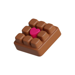 3d valentine's day chocolate icon